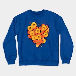 Heart Shaped Marigold Dia de Muertos Crewneck Sweatshirt